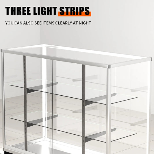 48° D * 20° W * 38° H - full vision glass display case