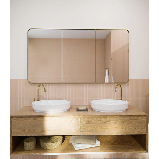 Glass Warehouse Stainless Steel Square Medicine Cabinet Satin Brass