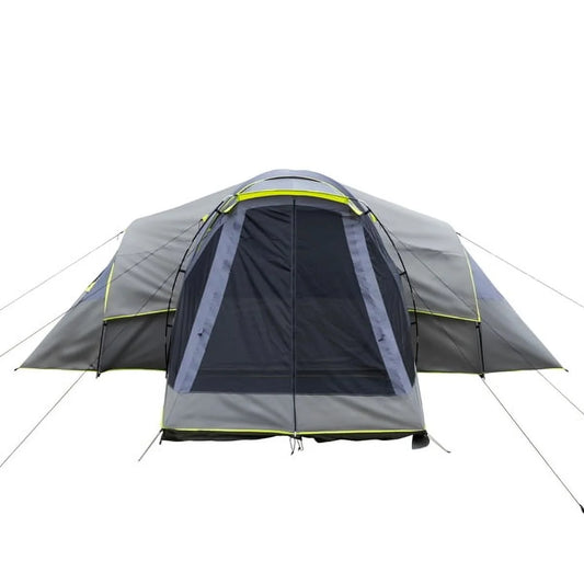 Fithood 522*260*210cm Can Accommodate 10 People Three Rooms Polyester Cloth Fiberglass Poles Camping Tents Family Tents Dark Gray