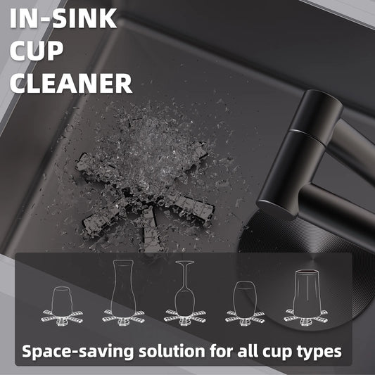 RV Sink, 12 x 17 Inch Undermount Bar Sink Premium Stainless Steel RV Kitchen Sink with Hideaway Faucet and Glass Rinser, Dark Grey