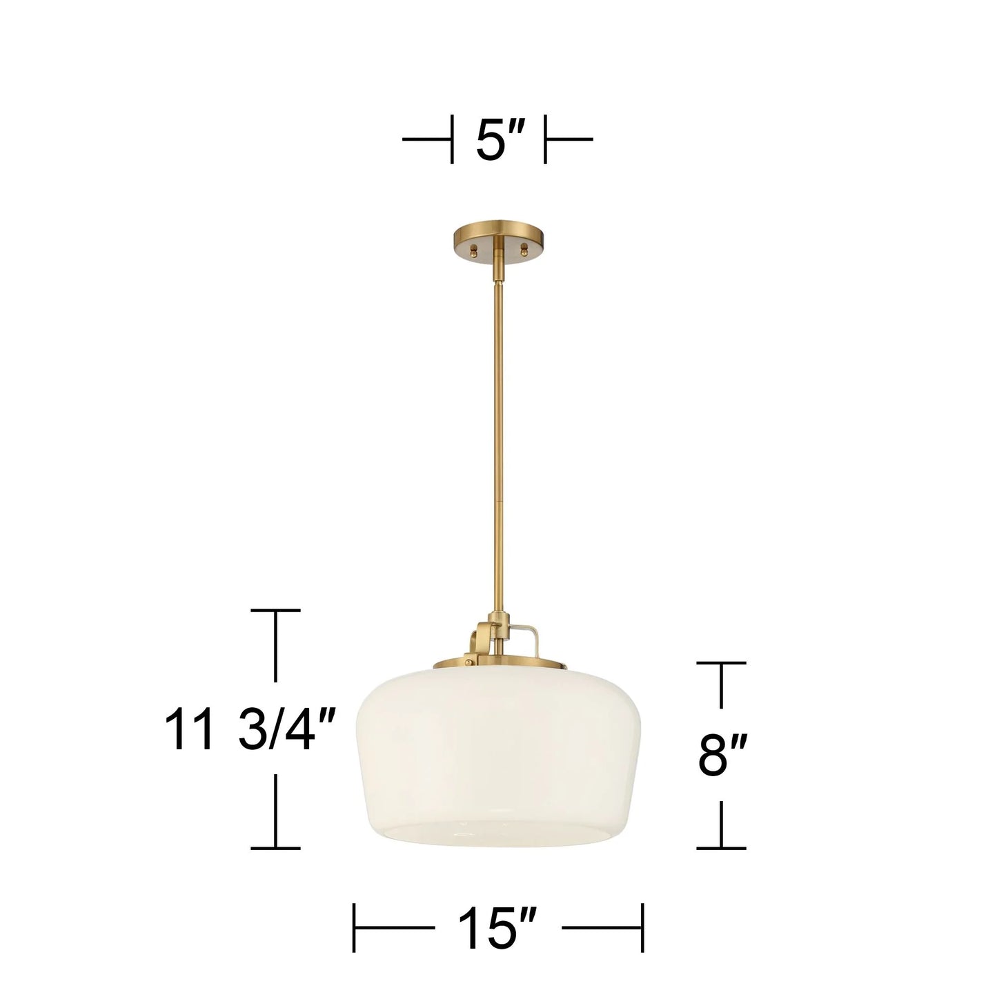 Possini Euro Design Gold Pendant Chandelier 15" Wide Modern Opal White Glass Shade 3-Light Fixture for Dining Room Living House Home Kitchen Island