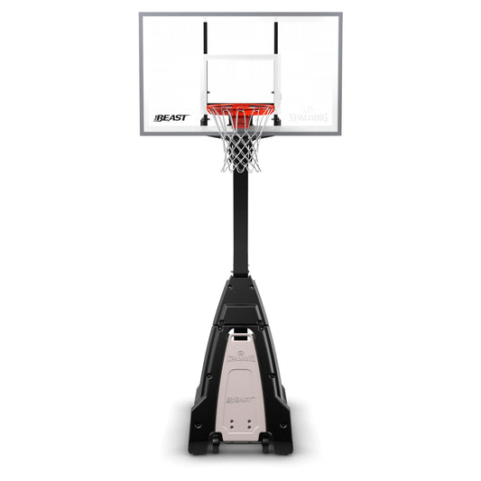 Spalding the Beast 7.5ft - 10ft Adjustable Height 60" Glass Portable Basketball System (Adult)