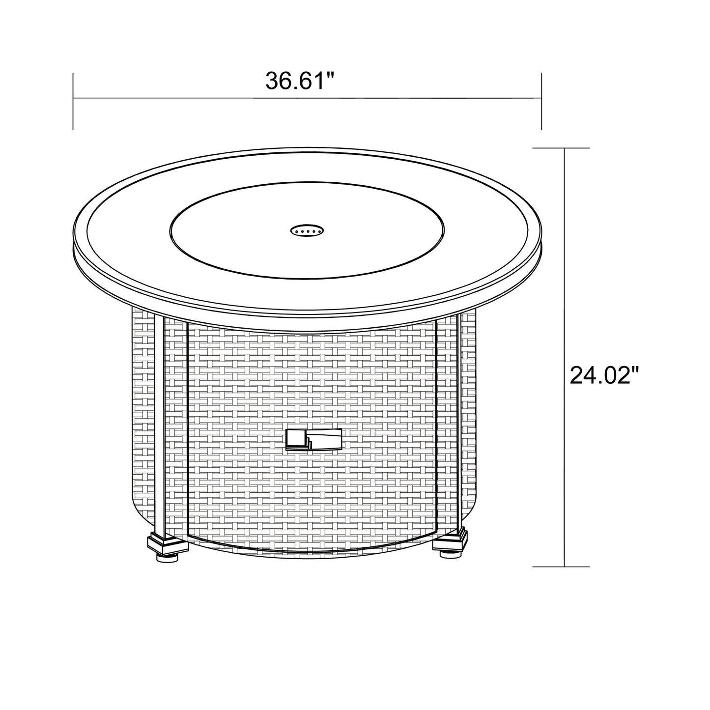 Better Homes & Gardens Colebrooke 37" Round 50,000 BTU Propane Gas Fire Pit Table with Glass Beads, Metal Lid and Protective Cover