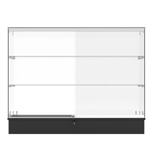 48" W x 18" D x 38" H - White Full Vision Retail Display Case, Tempered Glass Display Cabinet with Glass Shelves and Lock, Storage Cabinets for Retail and Collectible Display