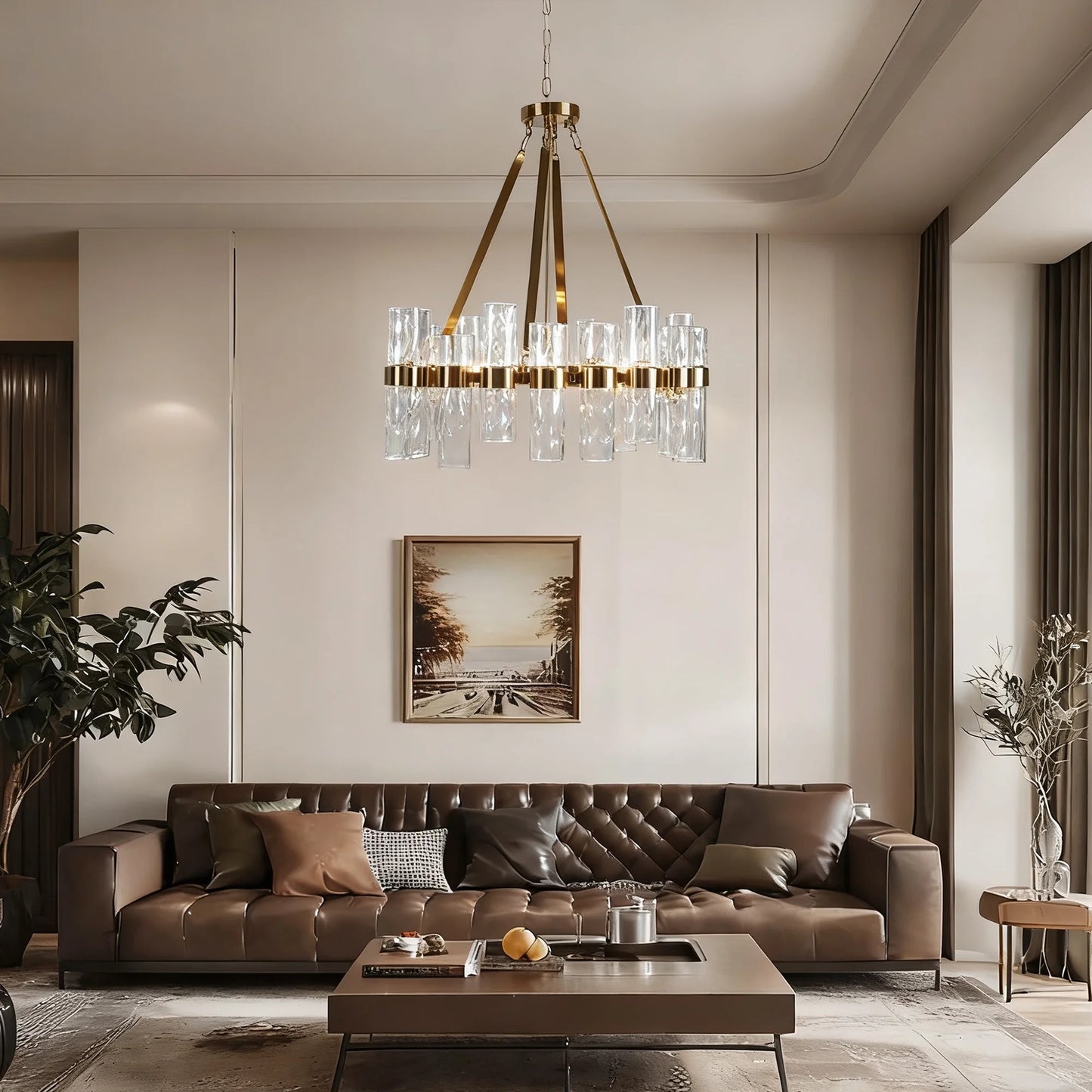 Industrial Style Recycled Tube Glass Chandelier , Dinning Room Chandelier , Living Room Chandlier