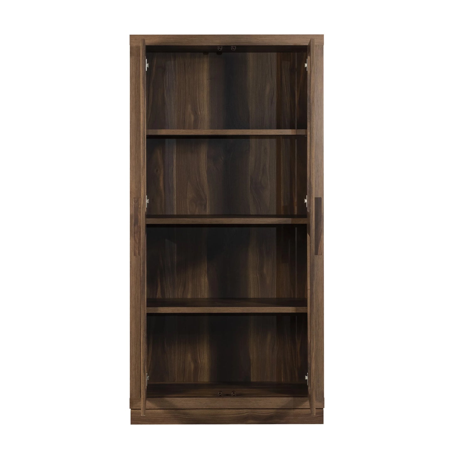 Better Homes & Gardens Ezra Glass Door Storage Accent Cabinet, Warm Walnut finish