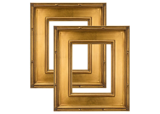 Creative Mark Museum Plein Aire Ornate Picture Frame - 11x14" - Gold Leaf - Pack of 2, High-End Antique Style Frames - Open Back with No Glass or Backing