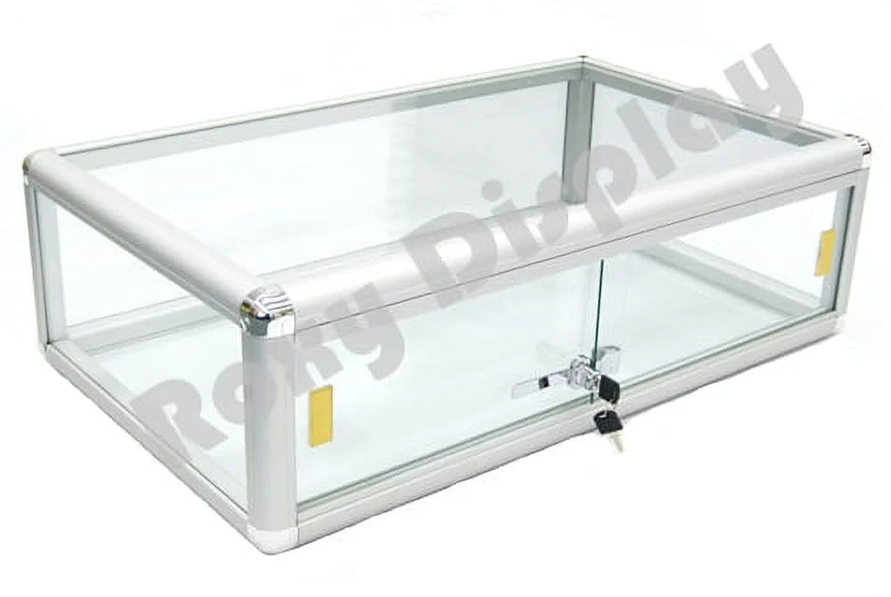Glass Countertop Display Case Store Fixture Showcase with front lock #SC-KDFLAT