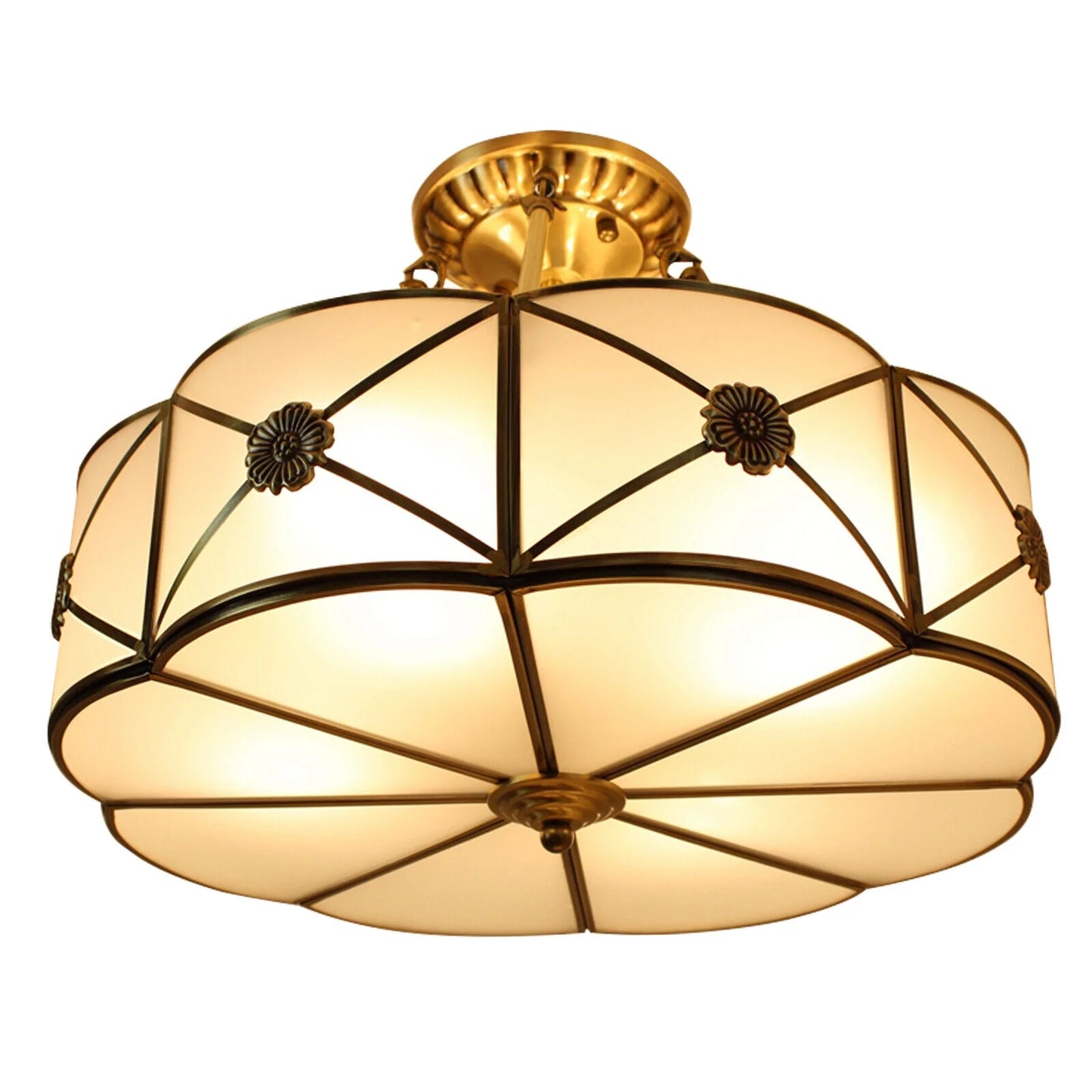 Miumaeov Vintage Ceiling Light Flush Mount Chandelier Stained Glass Pendant Lamp Fixture 110-220V
