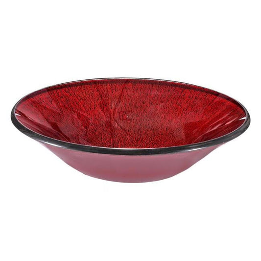 Round Tempered Glass Sink Bowl - Orange & Red