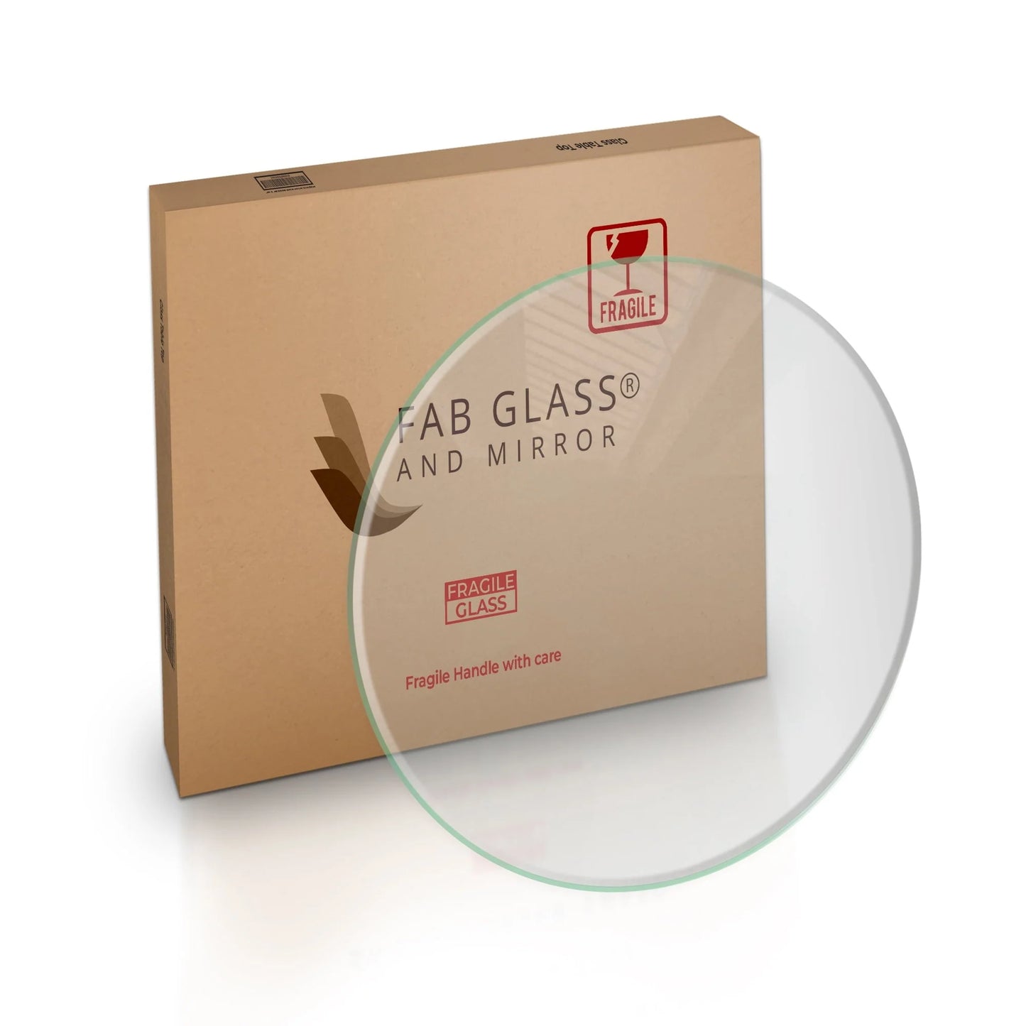 Fab Glass and Mirror Round 0.5-Inch Thick Beveled Polish Tempered Glass Table Top