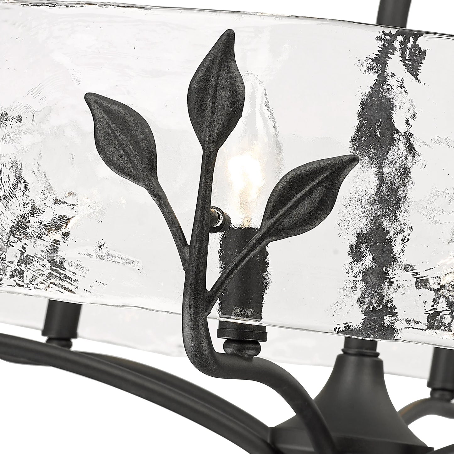Calla 6-Light Chandelier in Natural Black with Hammered Water Glass