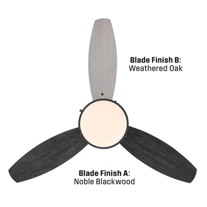 Westinghouse Lighting Alloy 42-Inch Indoor/Outdoor 3-Blade Matte Black Ceiling Fan, LED Light Fixture with Opal Frosted Glass