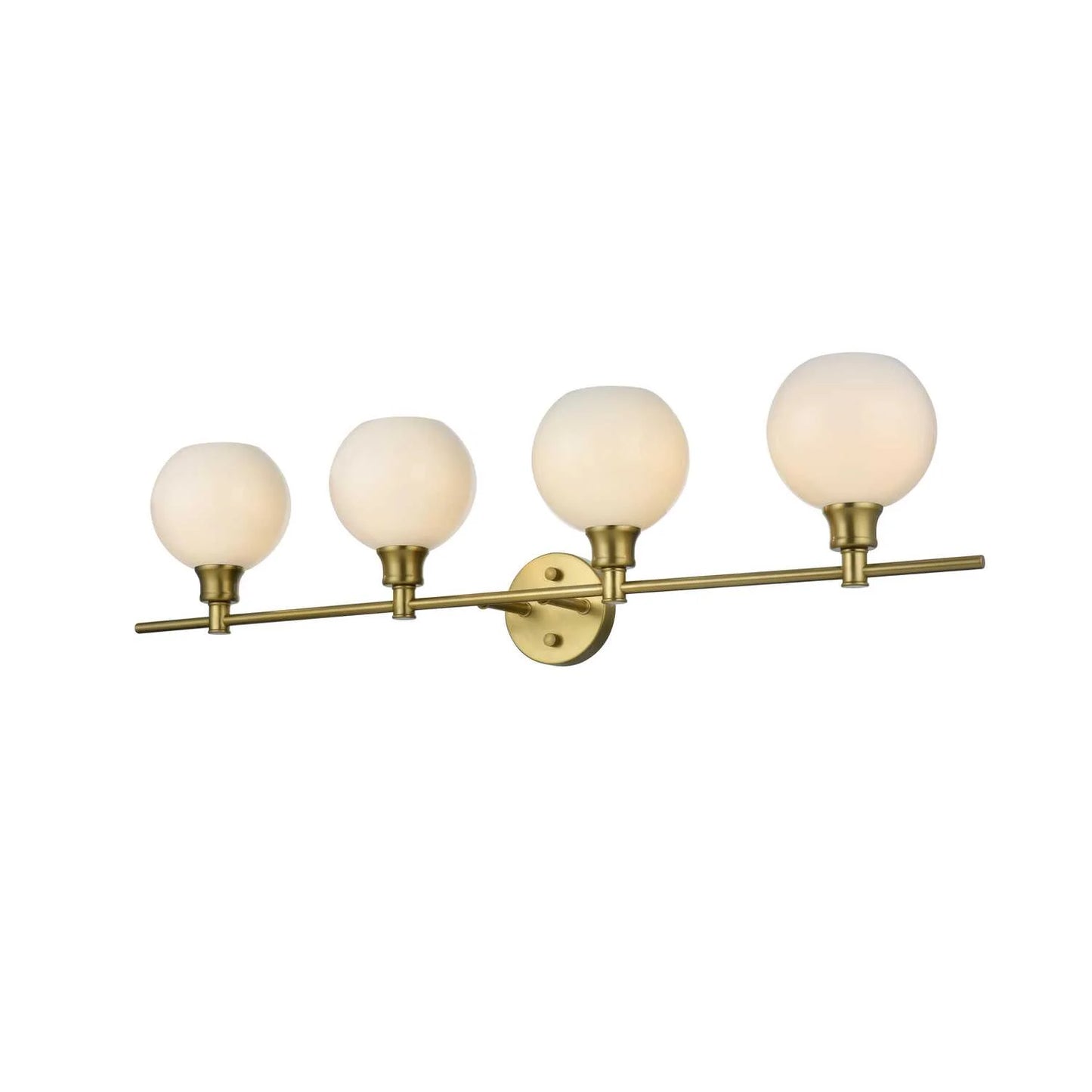 Collier 4 light Brass and Frosted white glass Wall sconce
