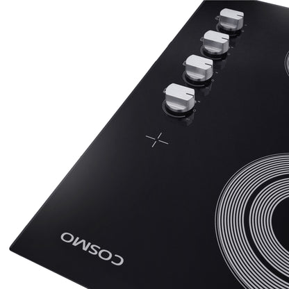 24 in. Electric Ceramic Glass Cooktop with 4 Elements Dual Zone Element