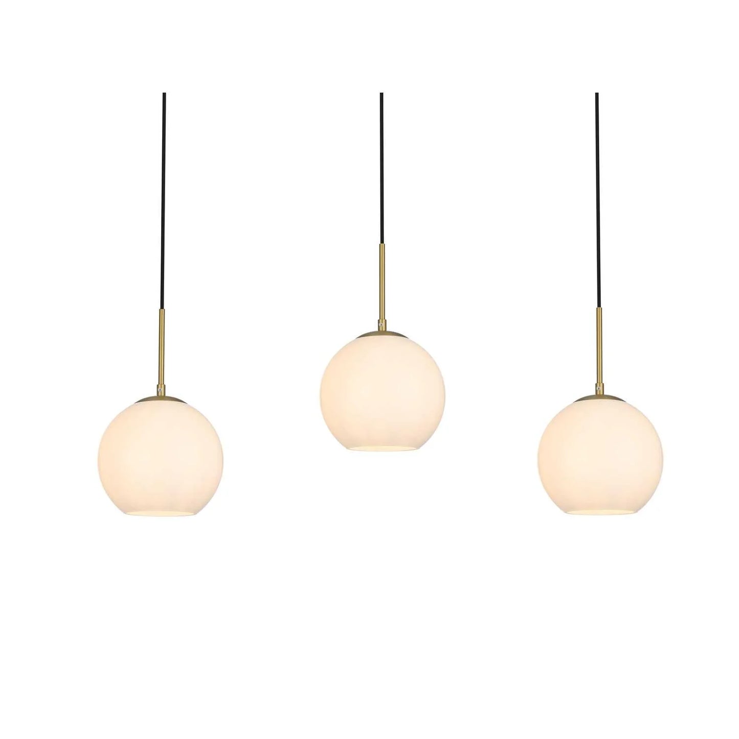 Baxter 3 Lights Brass Pendant With Frosted White Glass