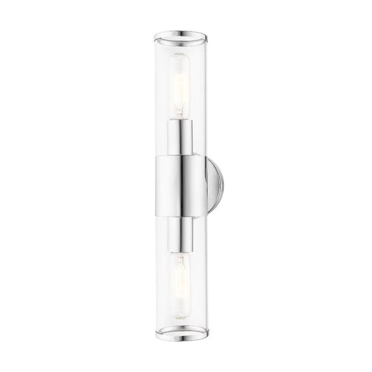Livex Lighting Banca 2-Light Metal & Glass ADA Vanity Sconce in Polished Chrome
