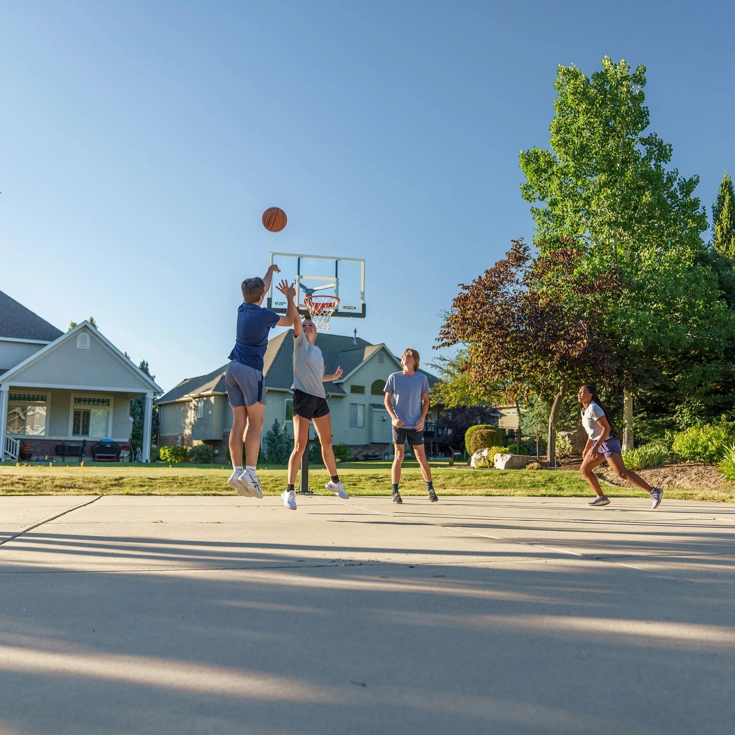 Lifetime 54-Inch Tempered Glass Bolt Down Basketball Hoop with Crank Adjustment & Ultra Rim - Model 90568-Outdoor Play