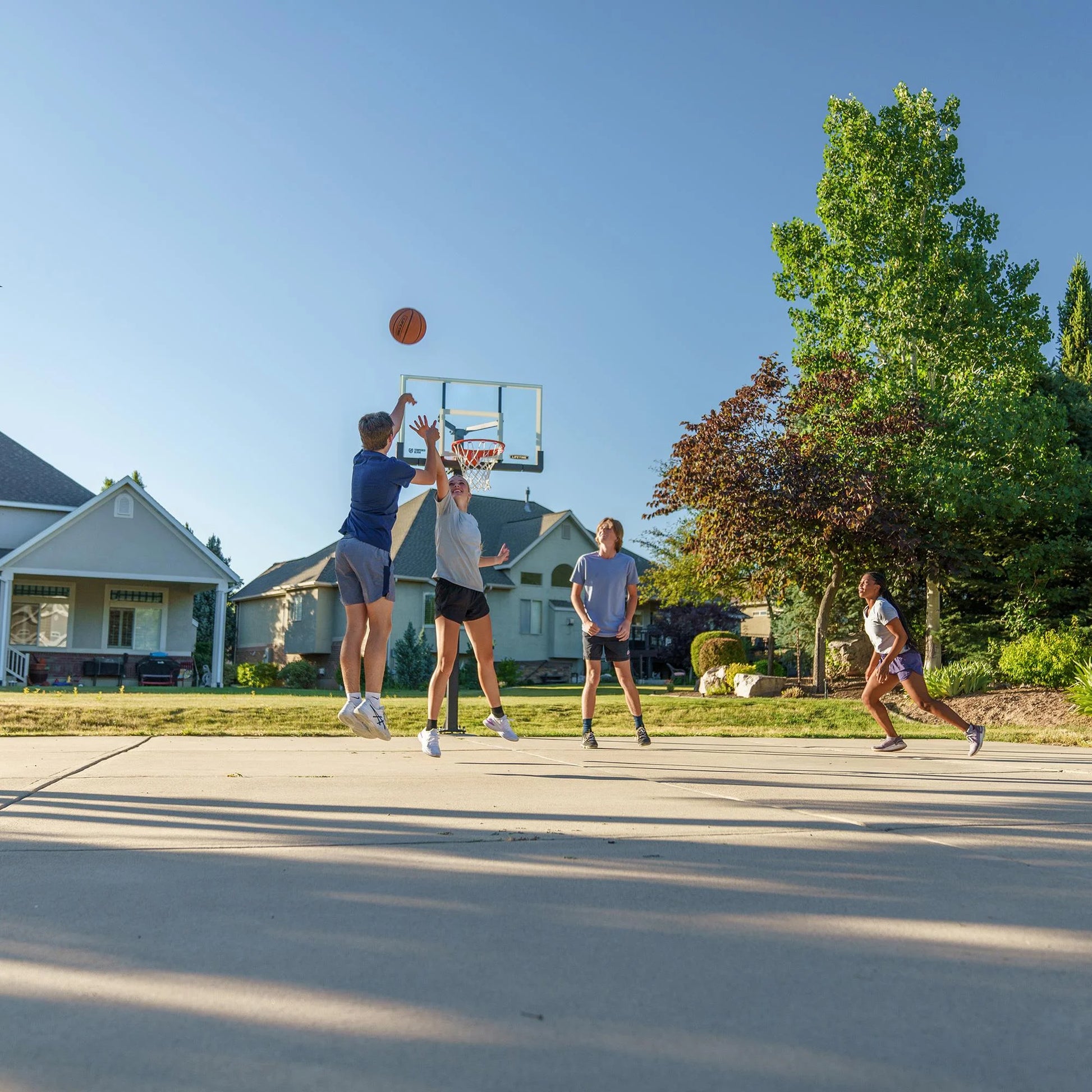 Lifetime 54-Inch Tempered Glass Bolt Down Basketball Hoop with Crank Adjustment & Ultra Rim - Model 90568-Outdoor Play