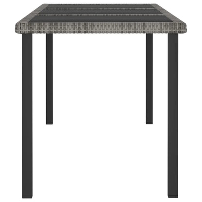 vidaXL Outdoor Dining Table Garden Porch Patio Table with Glass Top PE Rattan