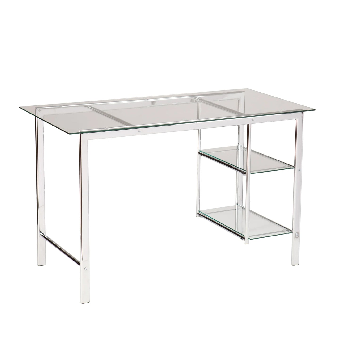 SEI Furniture Oslo Glass Desk in Chrome