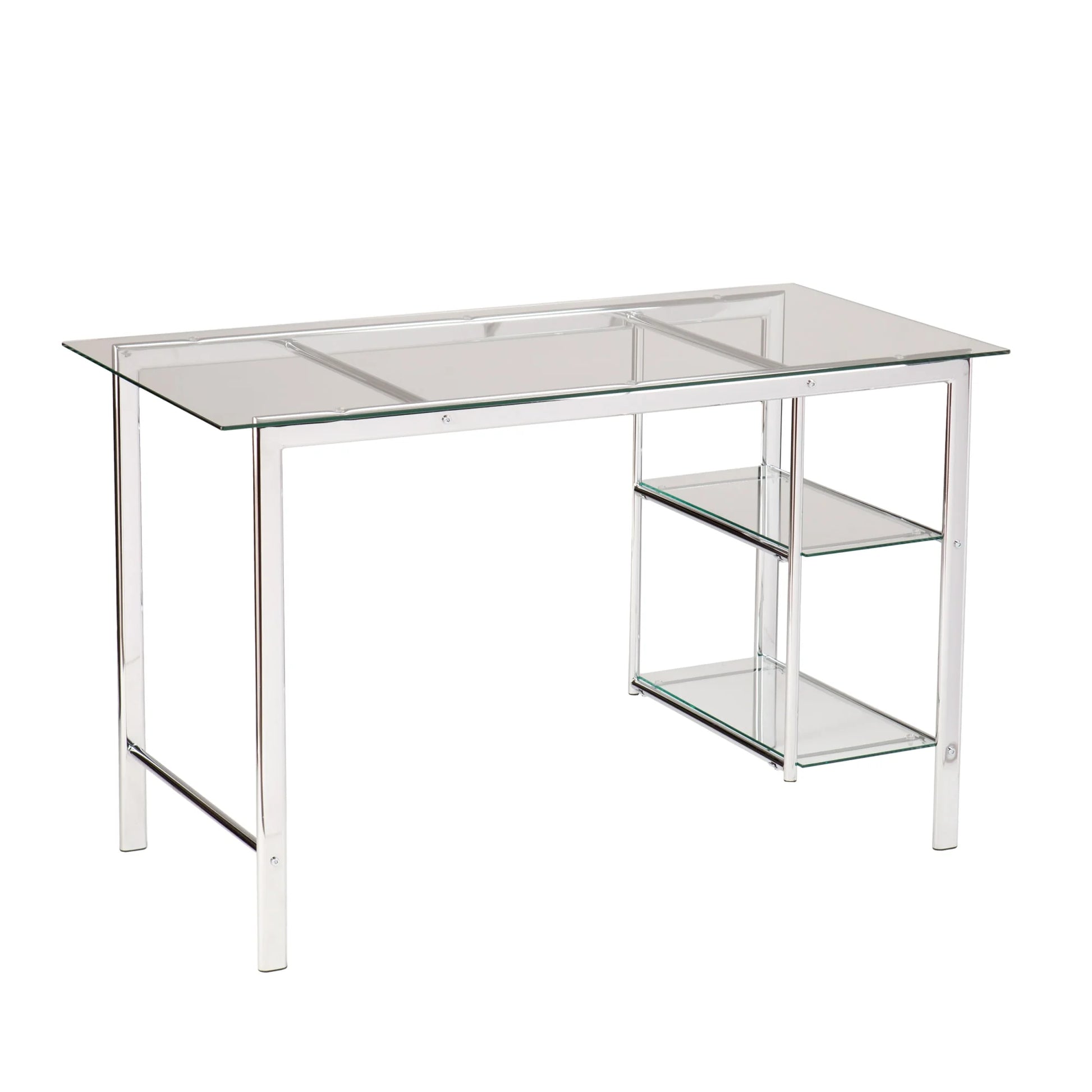 SEI Furniture Oslo Glass Desk in Chrome