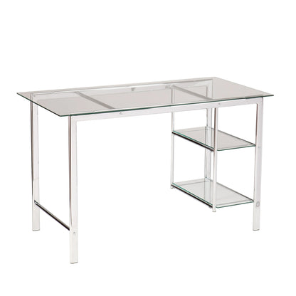 SEI Furniture Oslo Glass Desk in Chrome