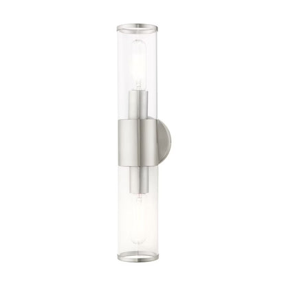 Livex Lighting Banca 2-Light Metal & Glass ADA Vanity Sconce in Polished Chrome
