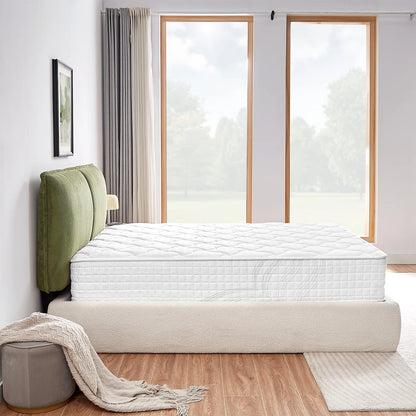 VFD 10 inch Hybrid Mattress, Twin, Fiberglass Free, Medium Firmness, Durable Support, Certified Safe Foams Fabric, Mattress in a Box, White