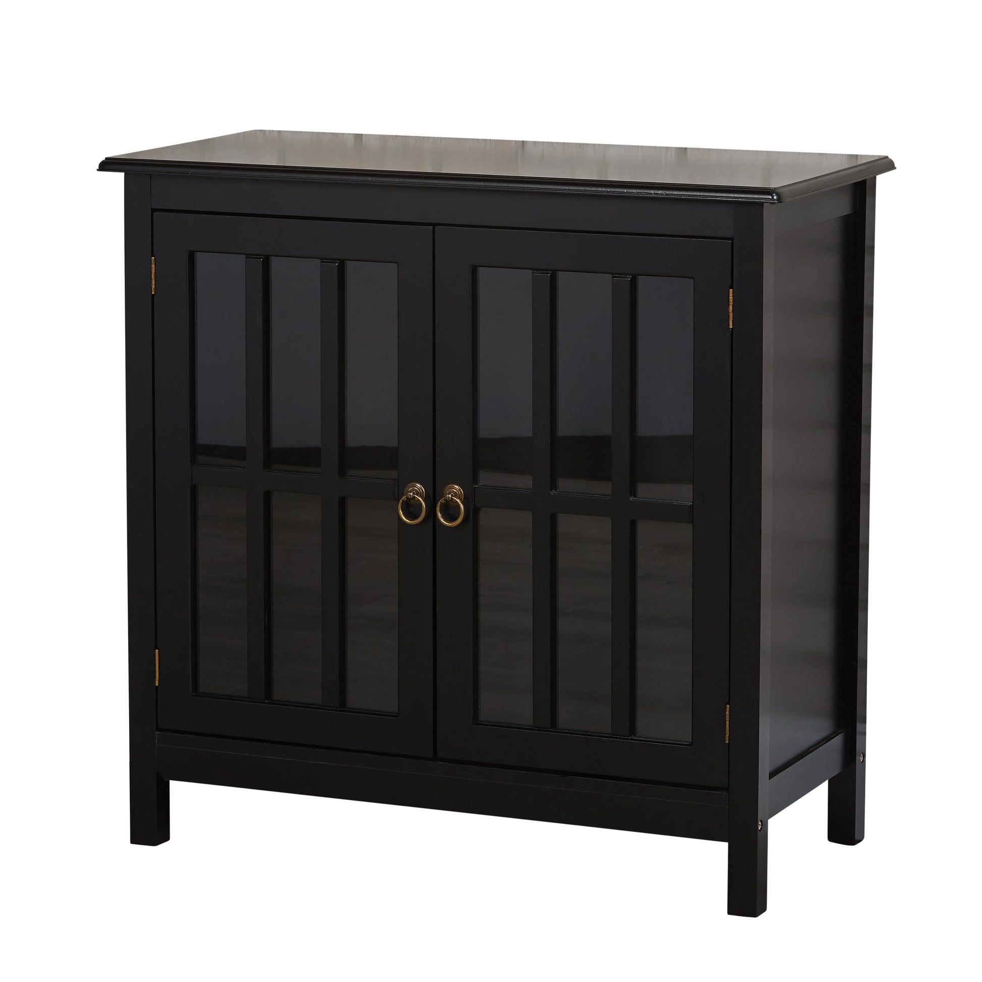 Simple Living Portland 2-Door Glass Cabinet Antique White