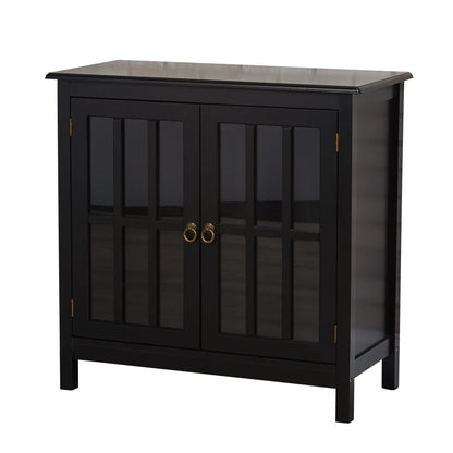 Simple Living Portland 2-Door Glass Cabinet Antique White