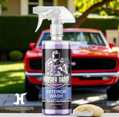 Hoosier Daddy 16oz Car Exterior Cleaner Concentrate - Removes Dirt, Bugs, & Road Grime - Safe for Paint, Glass, & Chrome - Dilutes for Multiple Uses(12-Pack)
