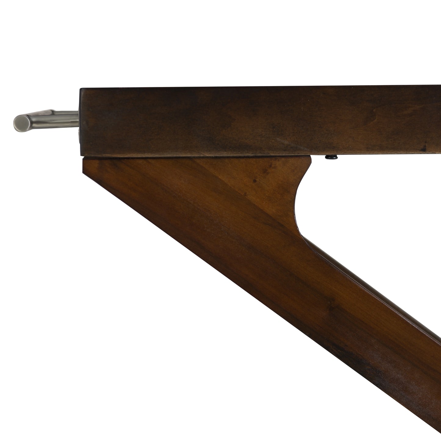 Powell Thornton 2-Tier Z-Frame Rolling Bar Cart with Glass Top, Walnut