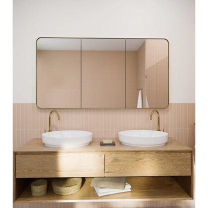 Glass Warehouse Stainless Steel Square Medicine Cabinet Satin Brass