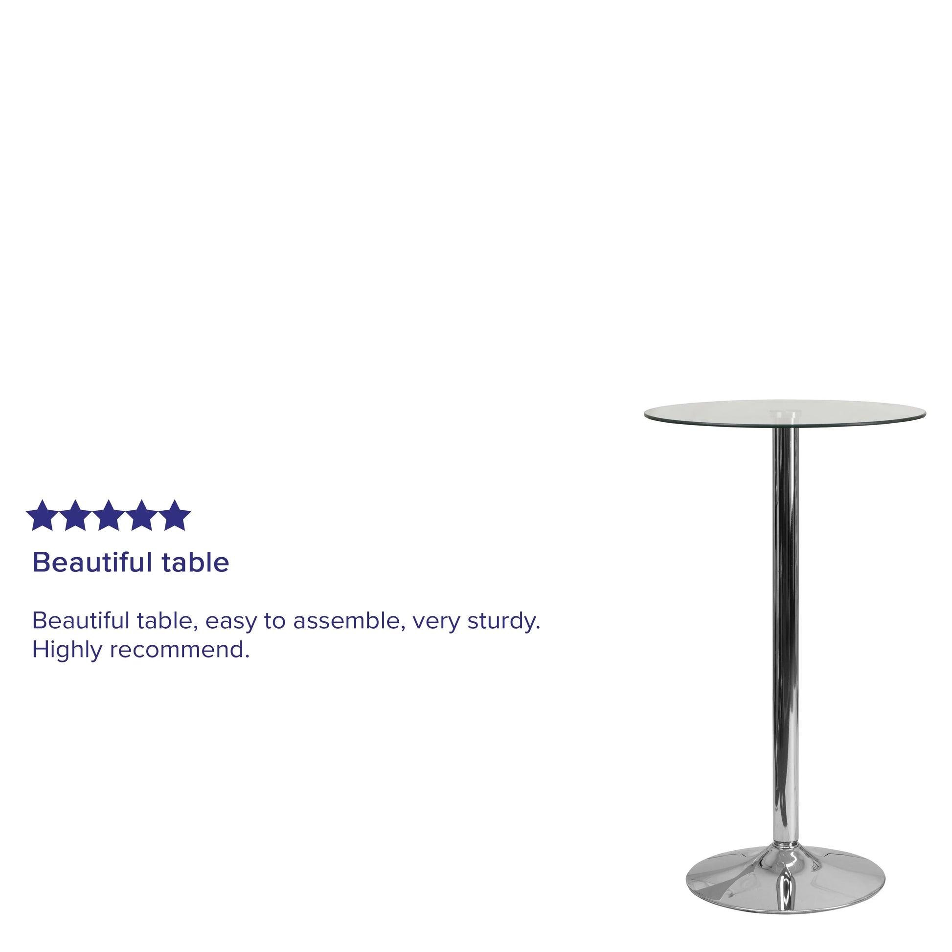 Flash Furniture 23.75'' Round Glass Table with 41.75''H Chrome Base