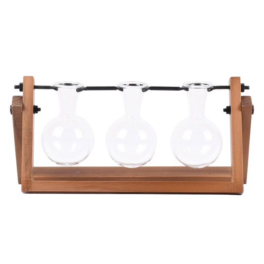 Better Homes & Gardens Painted Rectangle Glass and Wood Planter & Stand Set