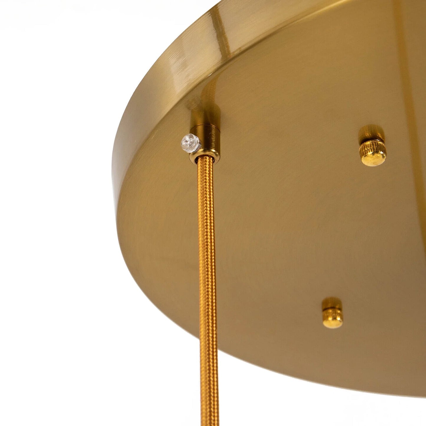 Champagne Gold Glass Chandelier 3 Heads Hanging Pendant Light Ceiling Fixtures