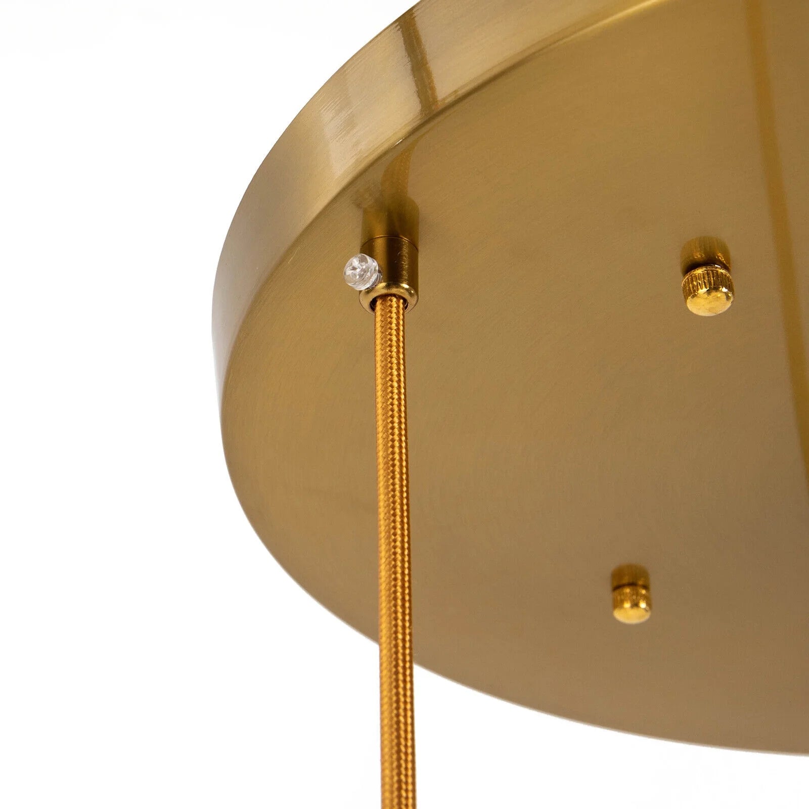 Champagne Gold Glass Chandelier 3 Heads Hanging Pendant Light Ceiling Fixtures