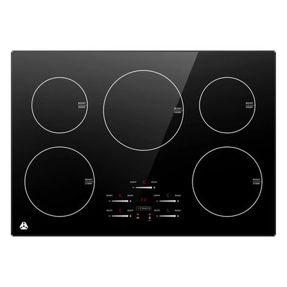 Sunmaki 30-Inch Electric Cooktop, 5-Burner Built-in Ceramic Glass Stove Top with Touch Control, 10600W