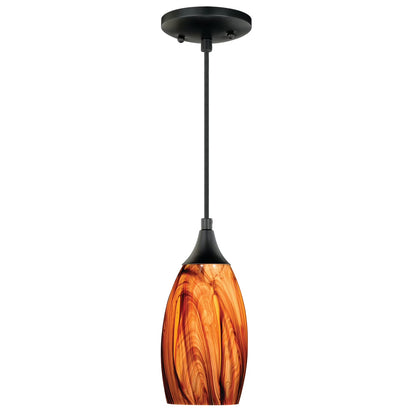 Milano Bronze Mini Pendant Ceiling Light Blue Glass