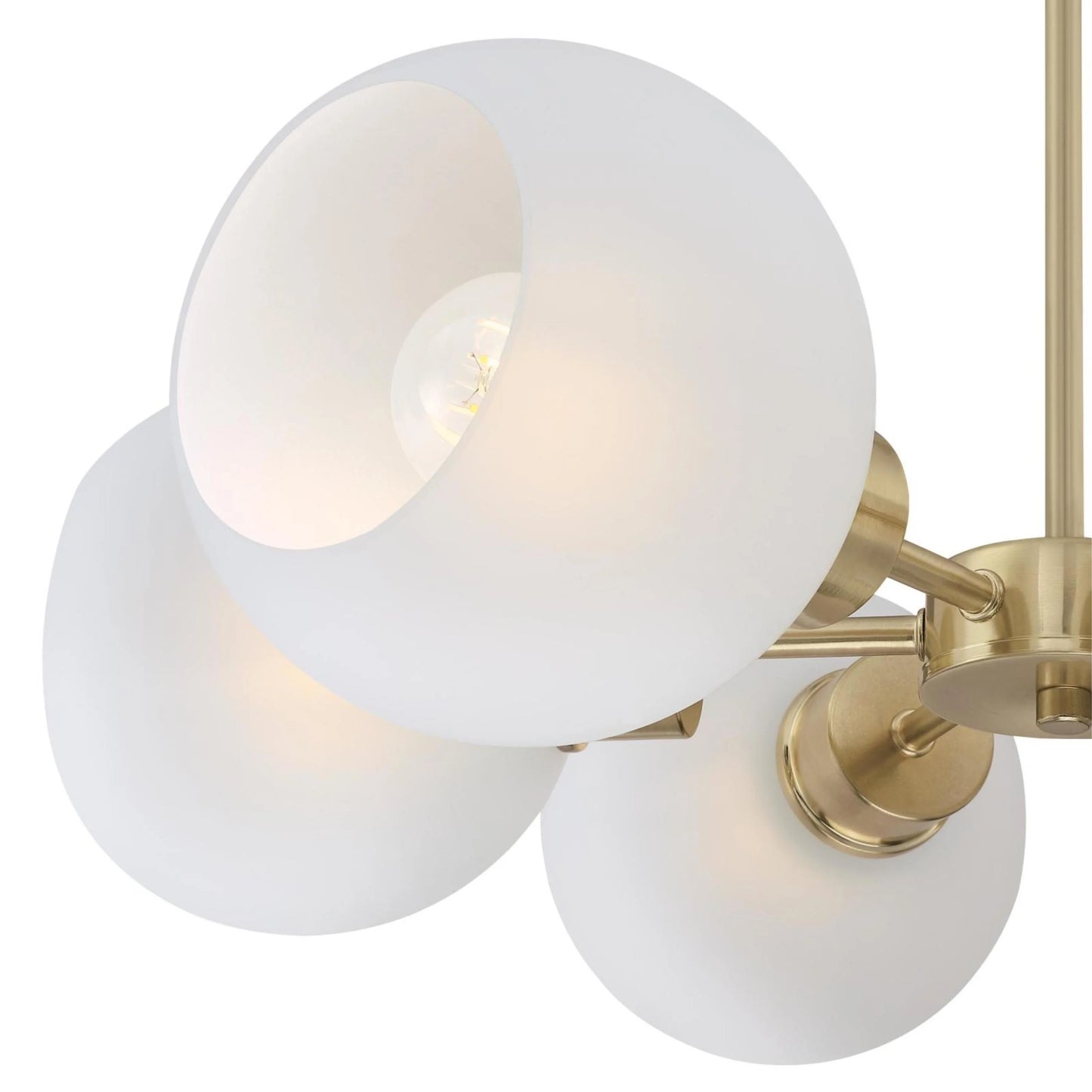 Westinghouse Lighting Dorney Six Light Indoor Chandelier, Champagne Brass Finish, Frosted Glass