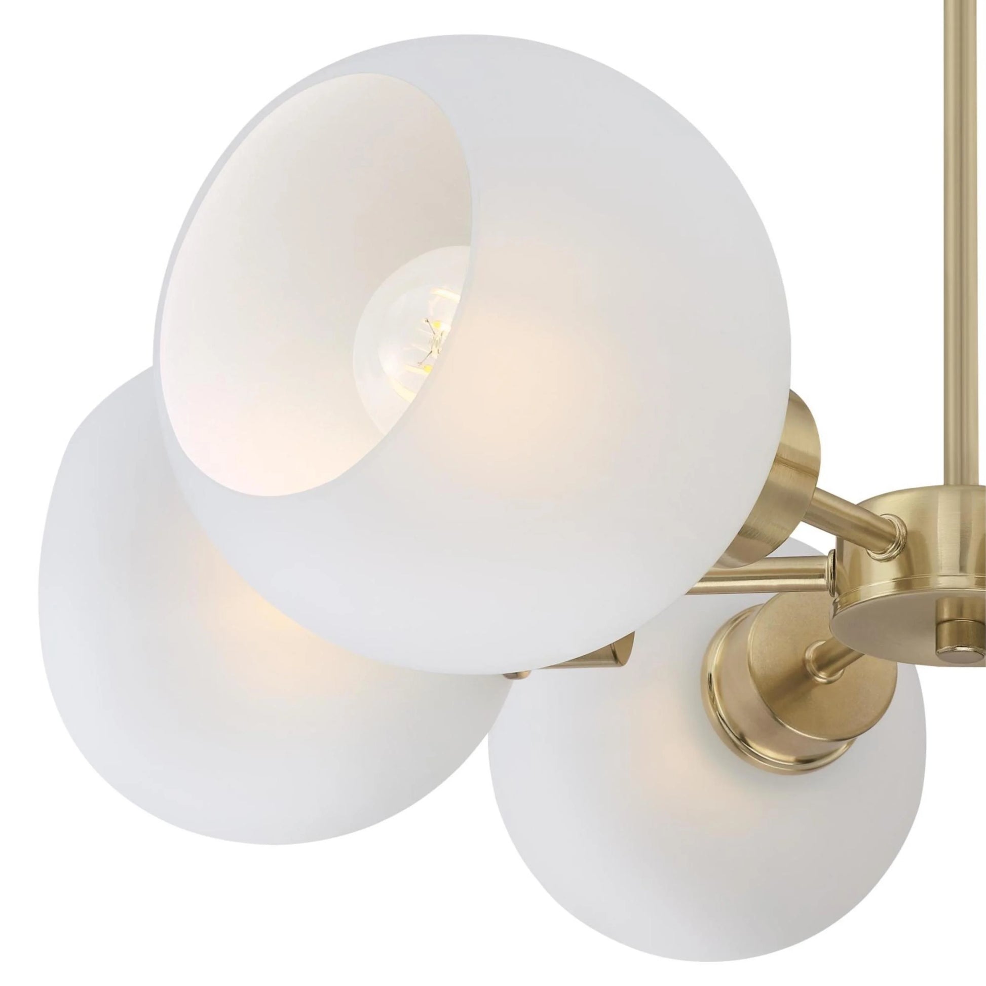 Westinghouse Lighting Dorney Six Light Indoor Chandelier, Champagne Brass Finish, Frosted Glass