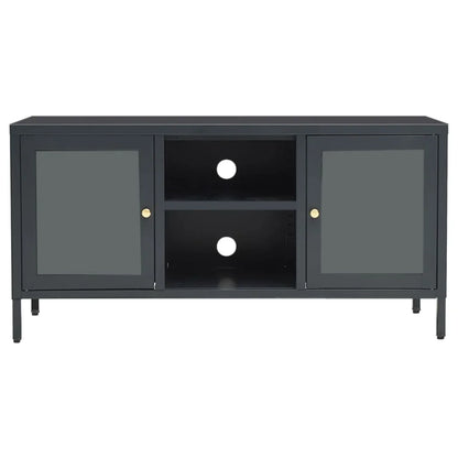 vidaXL TV Stand TV Console Sideboard TV Unit Home Media Unit Steel and Glass