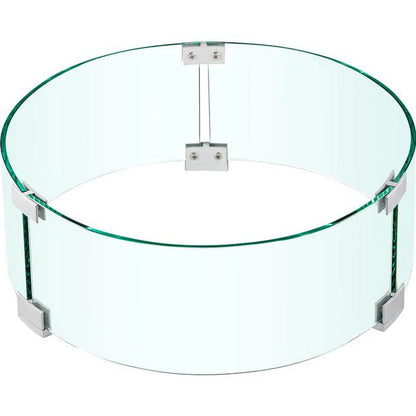 VEVOR Fire Pit Wind Guard, 17 x 17 x 6 inch Glass Flame Guard, Round Glass Shield, 1/4-Inch Thick Fire Table, Clear Tempered Glass Flame Guard, Steady Feet Tree Pit Guard for Propane, Gas, Outdoor