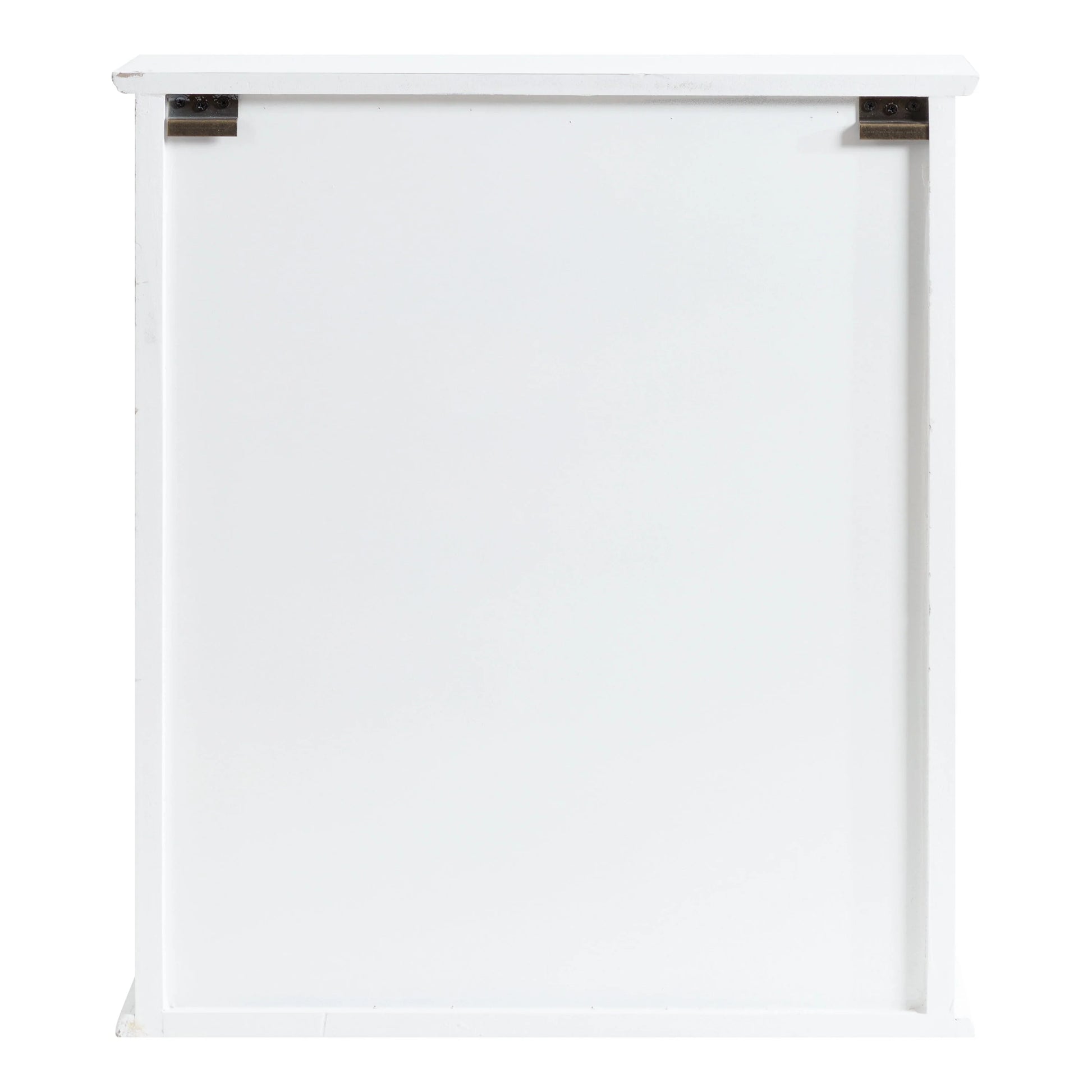 Kate and Laurel Quinlan Wood Wall Cabinet, 24 x 8 x 28, White, Decorative Traditional Storage Cabinet with Two Glass Doors and Three Interior Shelves