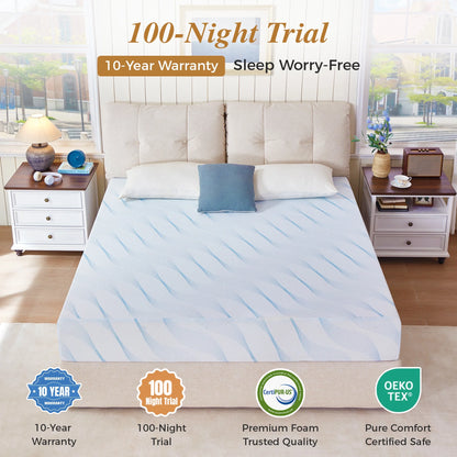 Sailvan Memory Foam Mattress in a Box ,10 Inch Full size Mattress,Medium Firm, Zoned Pressure Relief, Fiberglass free,Certified Safe Foams & Fabric