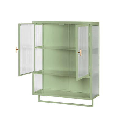 Heyizhuo 23.62" Glass Doors Modern Two-door Wall Cabinet