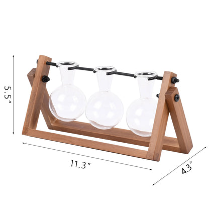 Better Homes & Gardens Painted Rectangle Glass and Wood Planter & Stand Set