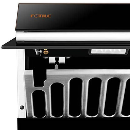 FOTILE Slant Vent Series 30" 850 CFM Under Cabinet or Wall Mount Range Hood with 2 LED lights and Push Buttons in Onyx Black Tempered Glass
