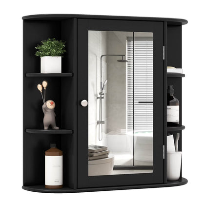 Costway, White, Medium Density Fiberboard, Multipurpose Mount Wall Surface Cabinet Mirror Glass, 26.00 x 6.50 x 23.50 Inches